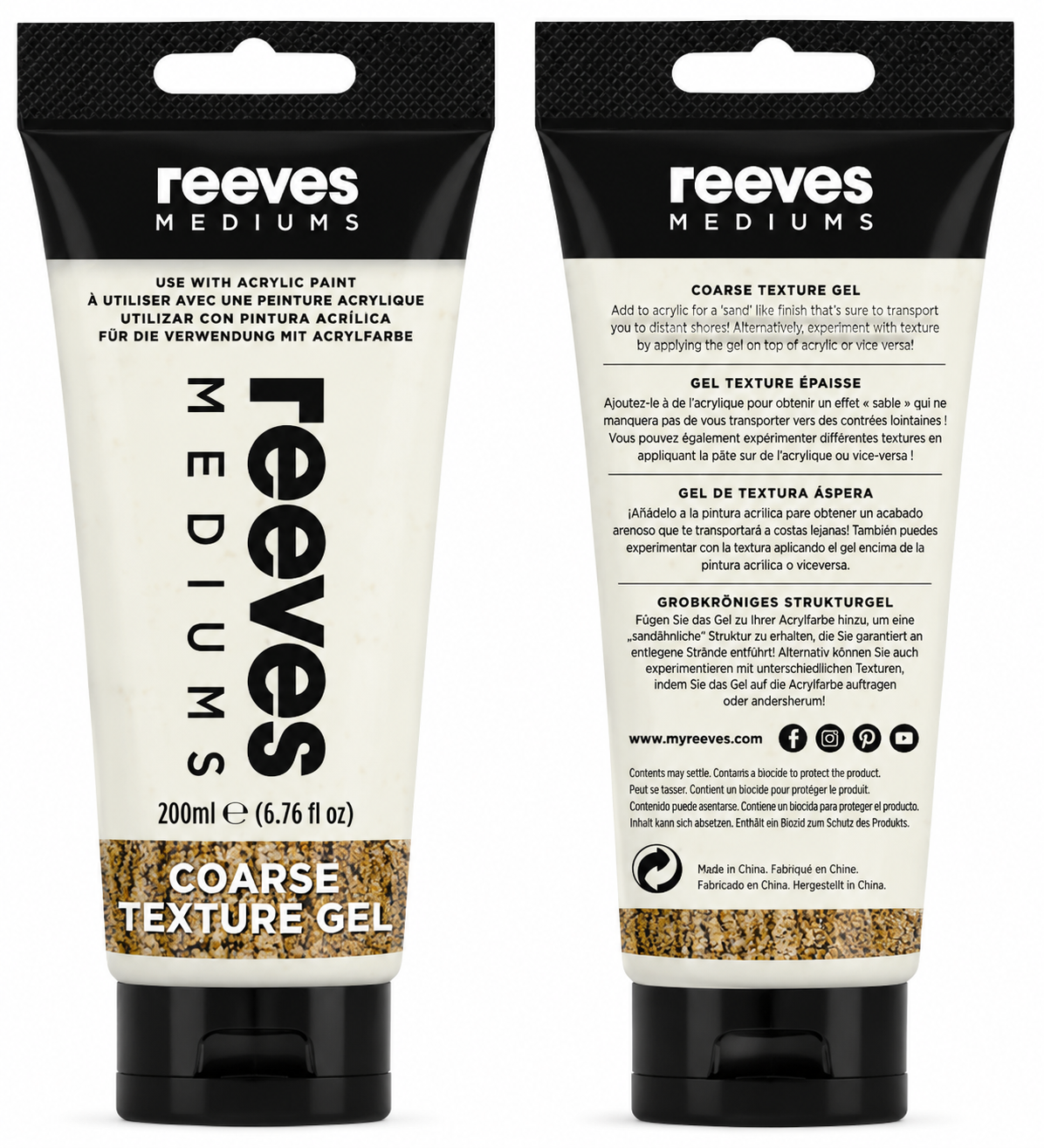 Reeves Acrylic Coarse Texture Gel Painting Medium 200ml