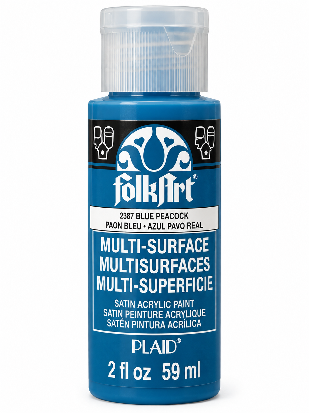 FolkArt Multi-Surface Satin Acrylic Paint Blue Peacock 59ml