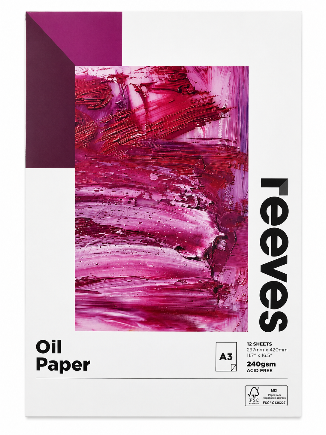 Reeves Oil Paper Pad A3 240gsm 12 Sheets