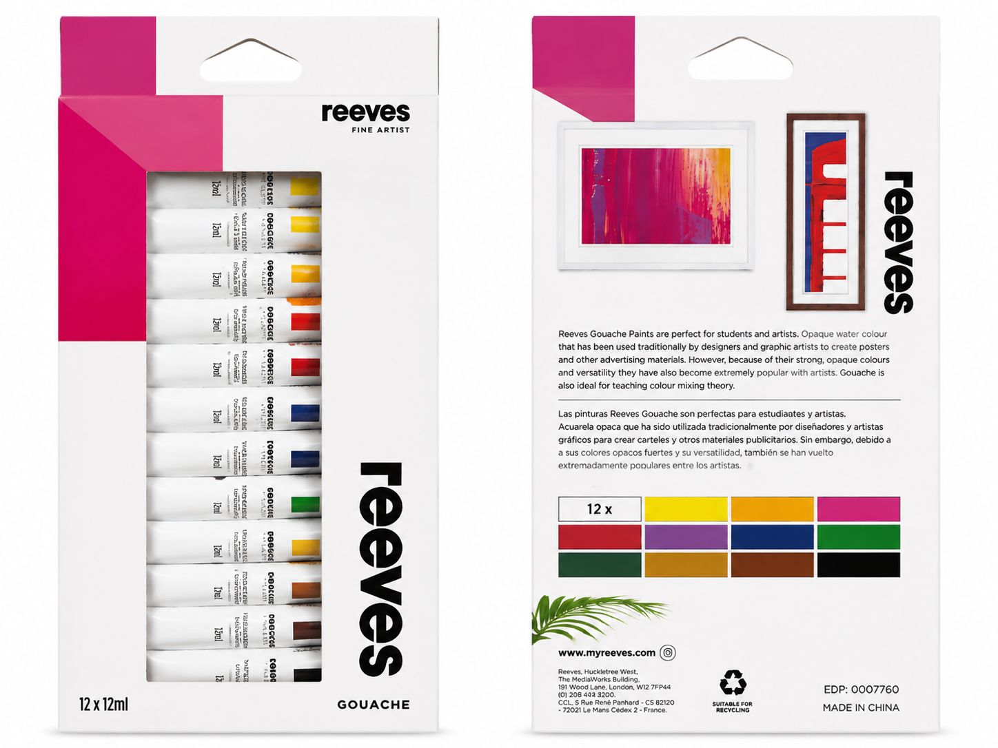 Reeves Gouache Paint Set 12*12ml