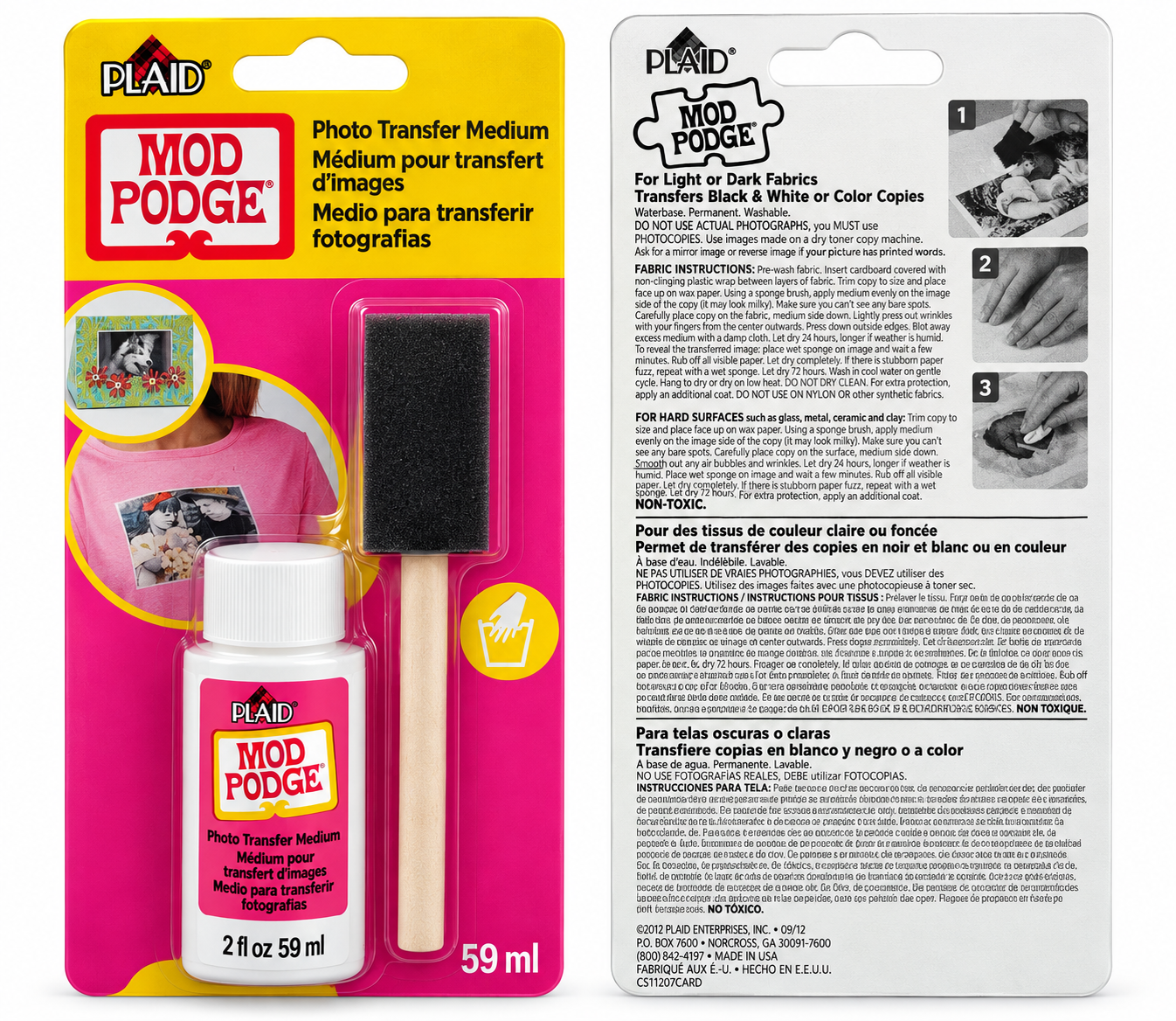 Plaid Mod Podge Photo Transfer Medium for Fabric & Hard Surfaces 59ml