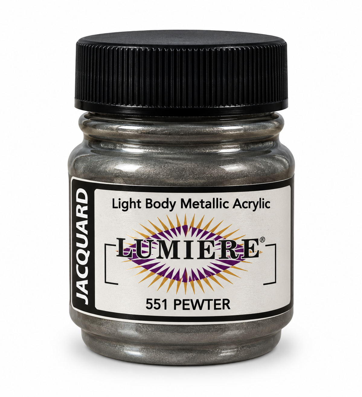Jacquard Lumiere Pewter Metallic Acrylic & Fabric Paint 66.54ml