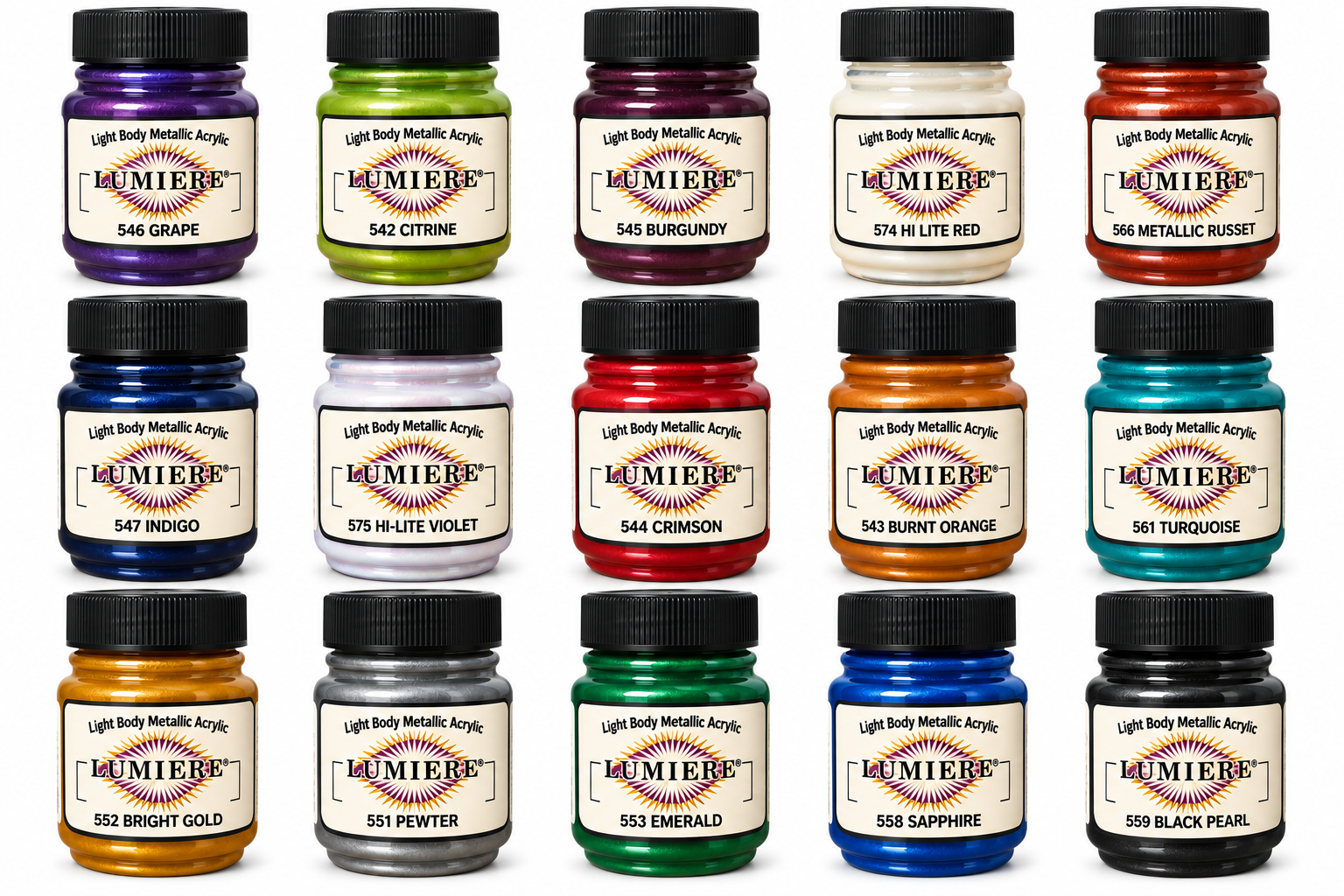 Jacquard Lumiere Metallic Acrylic & Fabric Paint 66.54ml