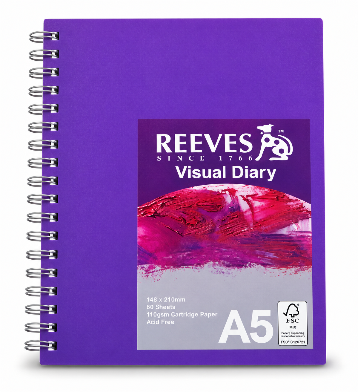 Reeves Visual Diary A5 110gsm - Purple