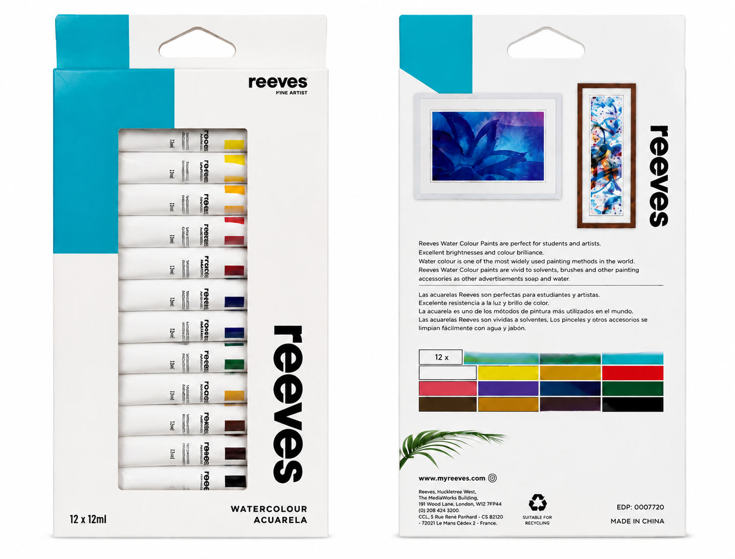 Reeves Water Colour Paint Set 12*12ml