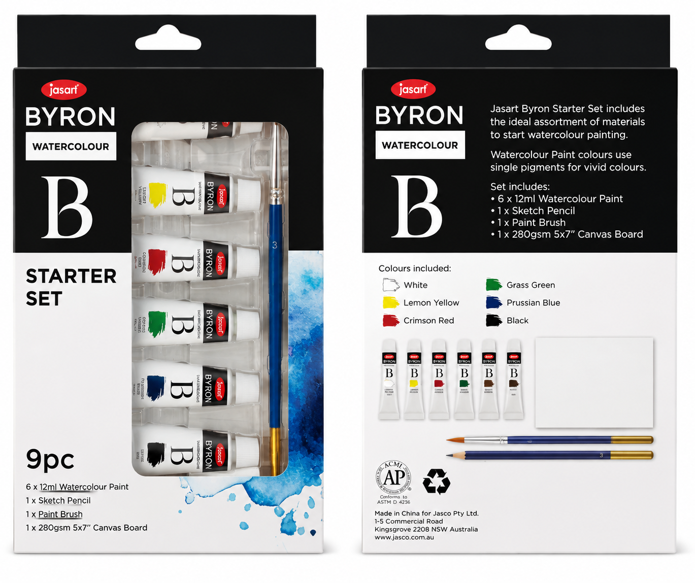 Jasrat Byron Watercolour Starter Set 9pcs