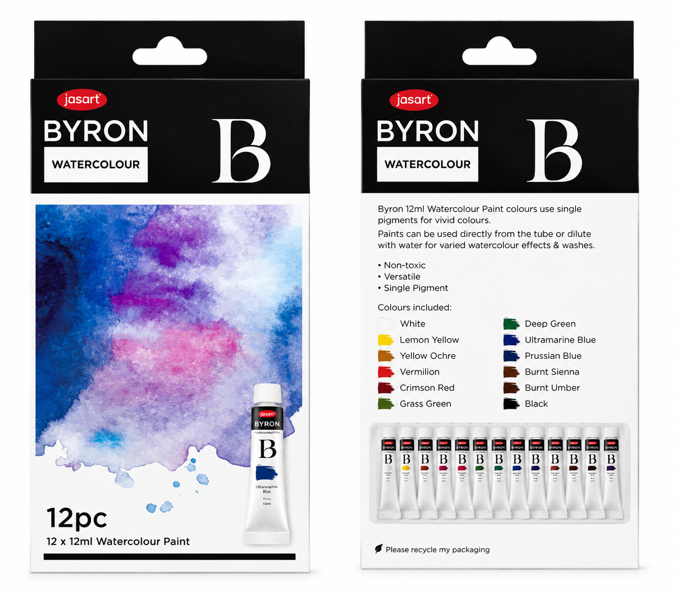 Jasrat Byron Watercolour Paint Set 12pcs