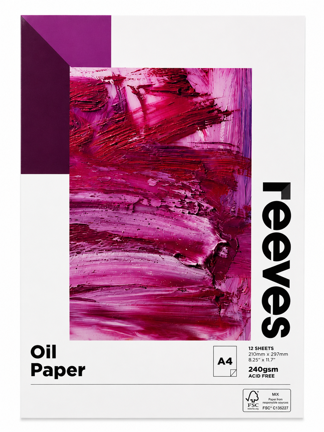 Reeves Oil Paper Pad A4 240gsm 12 Sheets