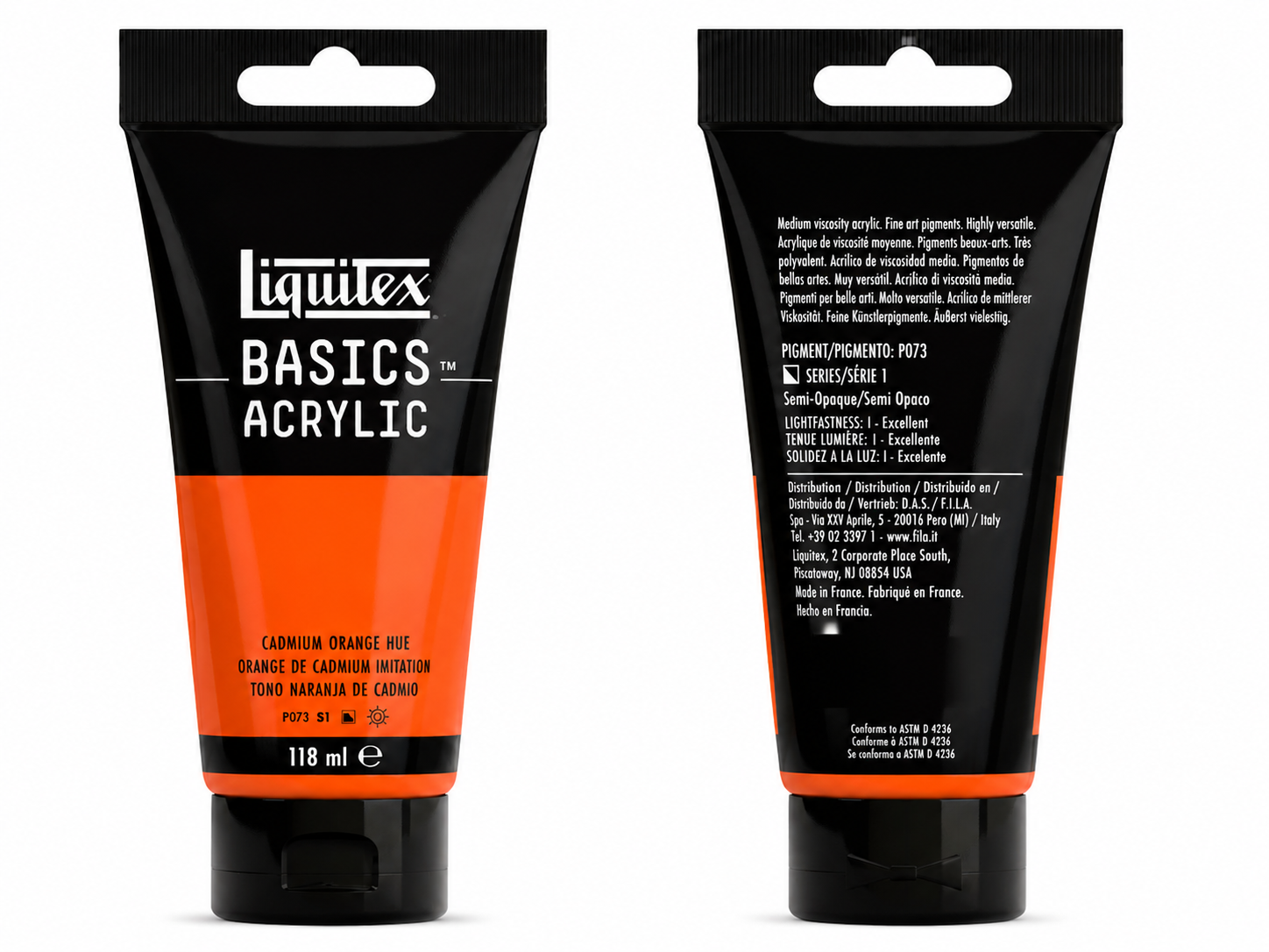 Liquitex Basics Acrylic Paint Cadmium Orange Hue 118ml