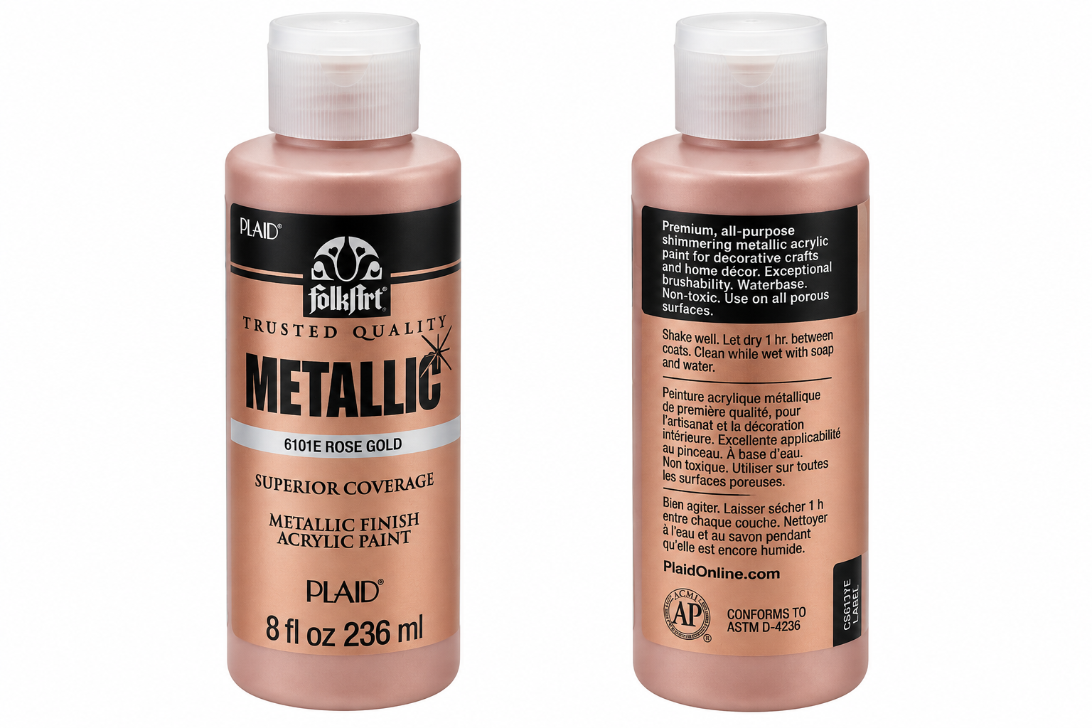 FolkArt Metallic Acrylic Paint Rose Gold 236ml