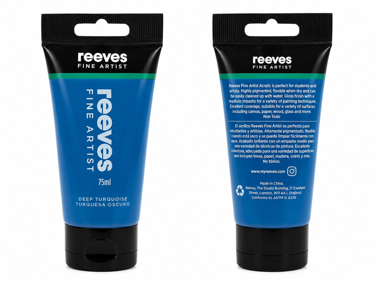 Reeves Acrylic Paint 75ml Deep Turquoise
