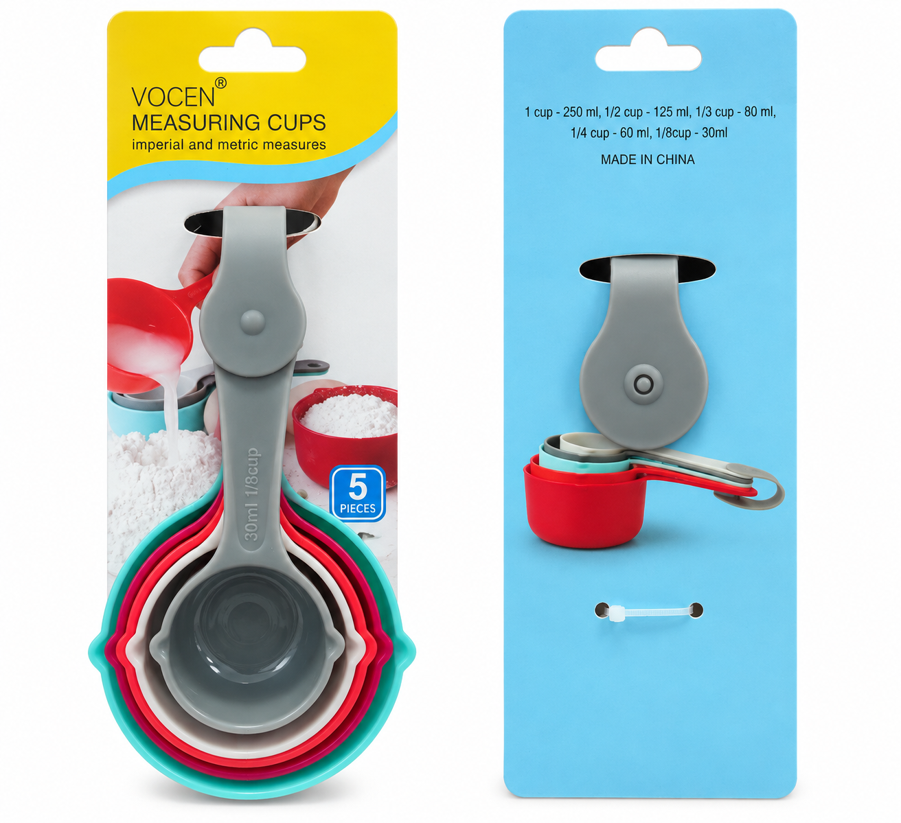 VOCEN Measuring Cups 5 Piece Set