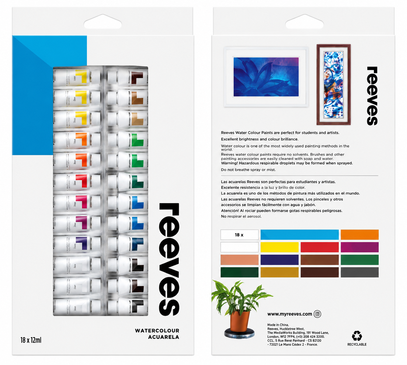 Reeves Water Colour Paint Set 18*12ml