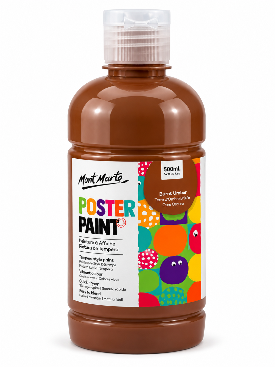 Mont Marte Poster Paint Burnt Umber 500ml